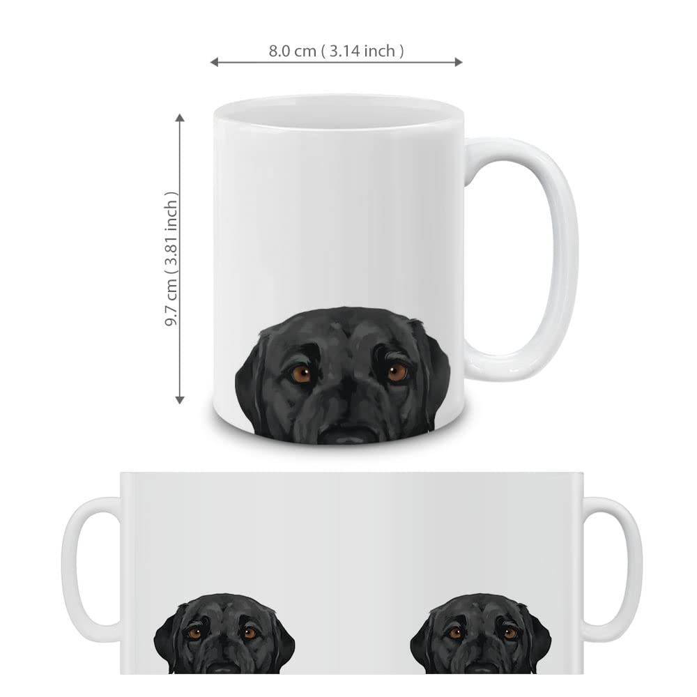 MUGBREW Black Labrador Retriever Dog Ceramic Coffee Mug Tea Cup, 11 OZ