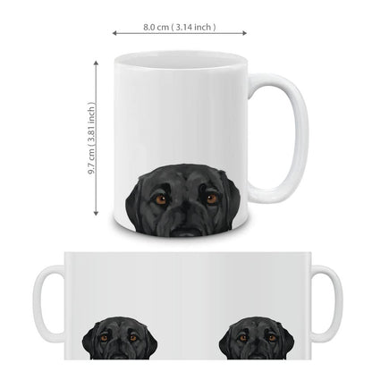 MUGBREW Black Labrador Retriever Dog Ceramic Coffee Mug Tea Cup, 11 OZ