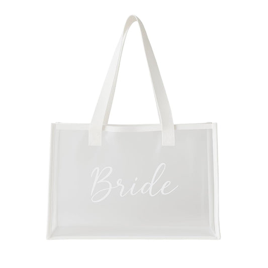 Clear Bride Tote Bag| Bachelorette Party Decorations, Bride To Be Purse Accessory, Bridesmaid Gift, Bridal Shower Supplies, Engagement Party Favor, Bride Beach Pool Bag
