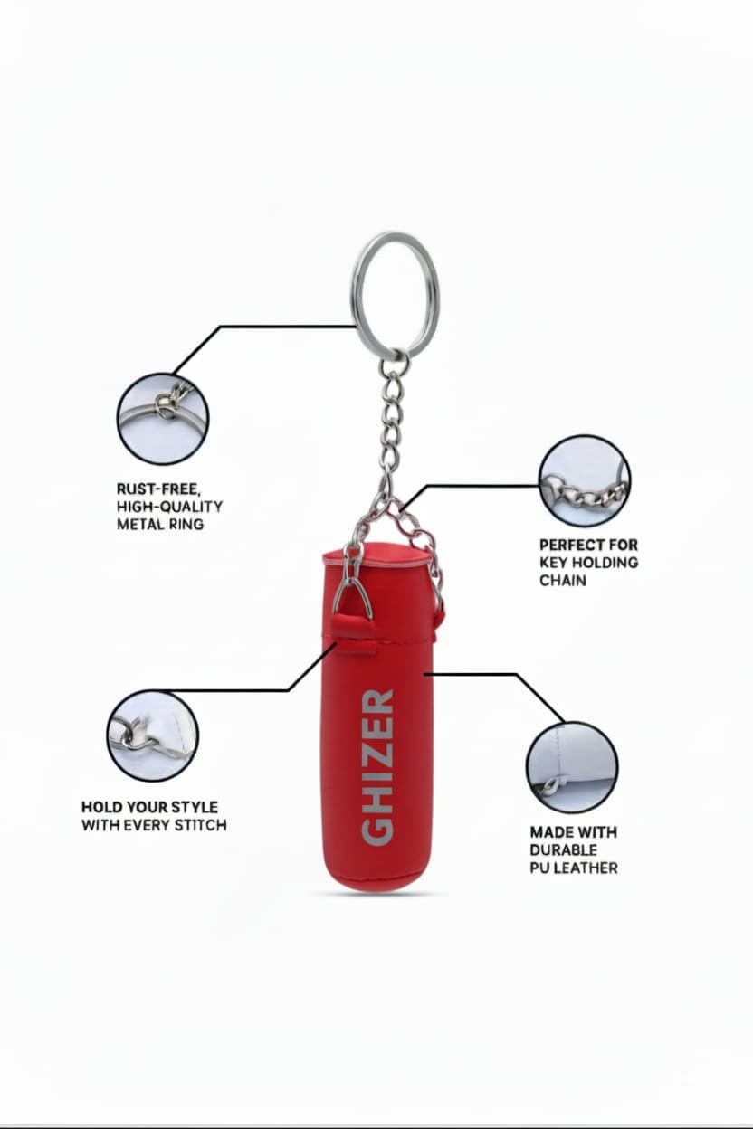 Mini Boxing Keychain – Premium PU Leather Sports Car Keychain Gift for Boxers, Men, Gym Lovers & Athletes