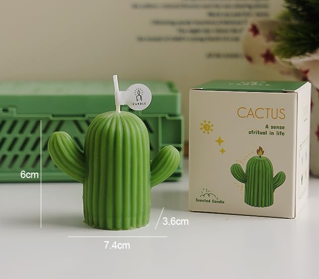 Cactus Candles for Women - Unique Cactus Gifts for Friends, Arizona Mexican Birthday Teacher Gifts 4Pack Mini Scented Succulent Candles, Saguaro Desert Tropical Cake Table Baby Shower Party Decor
