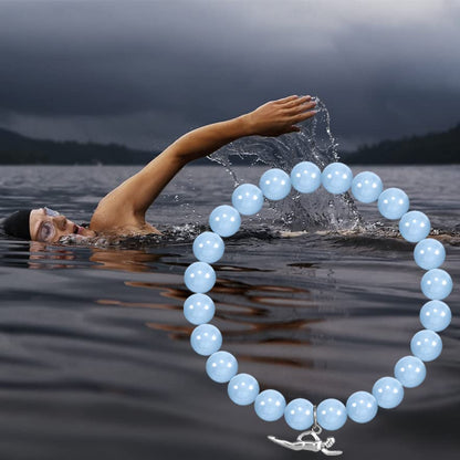 Swimming Lover Gift Swimmer Inspiration Gifts Swimmer Charm Bracelet Swimming Jewelry for Women Swimming Gift