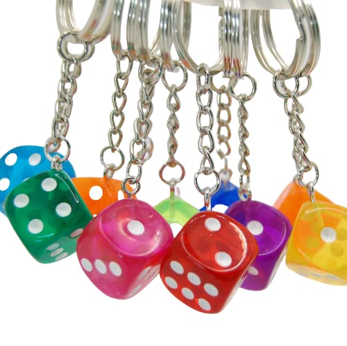 1 Dozen Bunco Dice Key Chains - Perfect for Bunco Night Gifts, Prizes, Casino-Themed Wedding Favors, and Party Supplies