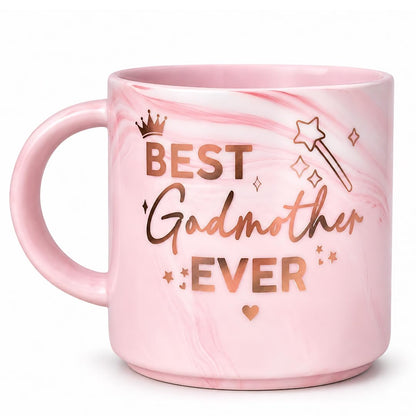 Godmother Mothers Day Gifts, Thoughtful Mothers Day Gifts for Godmother, Godmom Marble Mug 13oz, Ceramic Godmothers Gift for Godmothers Gift Proposal, Birthday, Christmas and Pregnancy Announcement