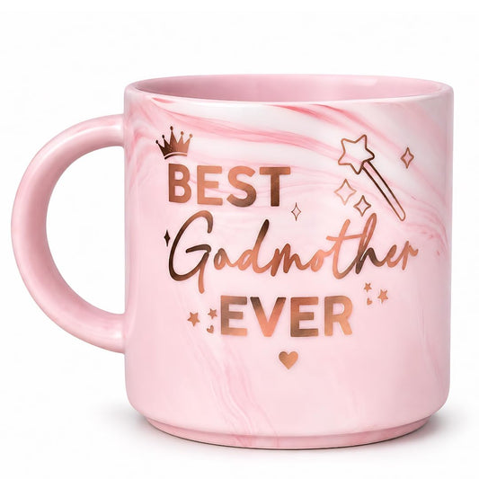 Godmother Mothers Day Gifts, Thoughtful Mothers Day Gifts for Godmother, Godmom Marble Mug 13oz, Ceramic Godmothers Gift for Godmothers Gift Proposal, Birthday, Christmas and Pregnancy Announcement