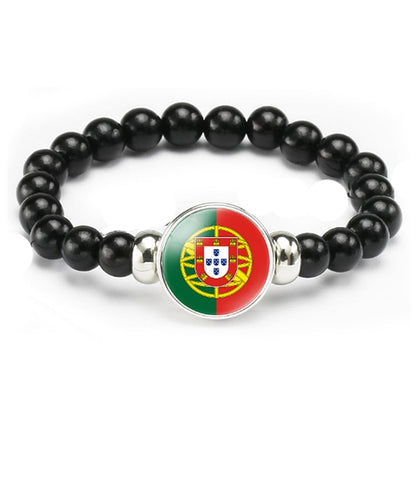vmcoatdu National Flag Bracelet Elastic Rope Beaded Bracelet Support Your Country Travel Souvenir Gifts for Men Women