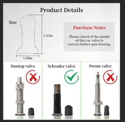 Penis Valve Stem Covers,Pencil Tire Valve Stem Caps,Funny Valve Stem Covers,Suitable for Cars,Trucks,Bike,Motor,Pranks for Adults Gifts for Friends&Coworkers(4PCSGreen)