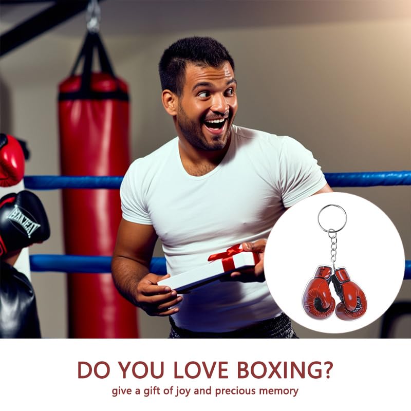 Boxing Gloves Keychain for Father‘s Day Gifts from Daughter Son Key Chain Charms for Boxing Enthusiasts
