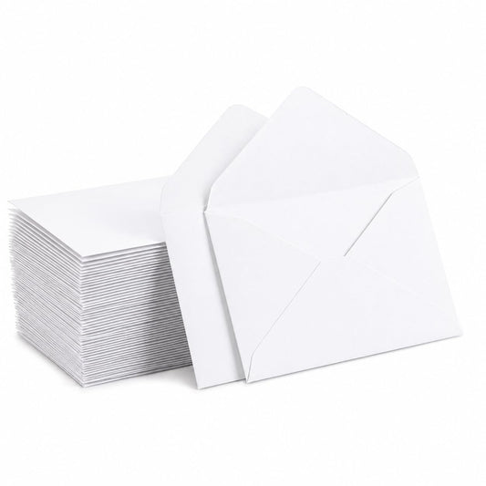 Mini Envelopes Small Assorted Colored Envelopes For Gift Card, Business Card 4"x 2.7" (White, 60 Pack)