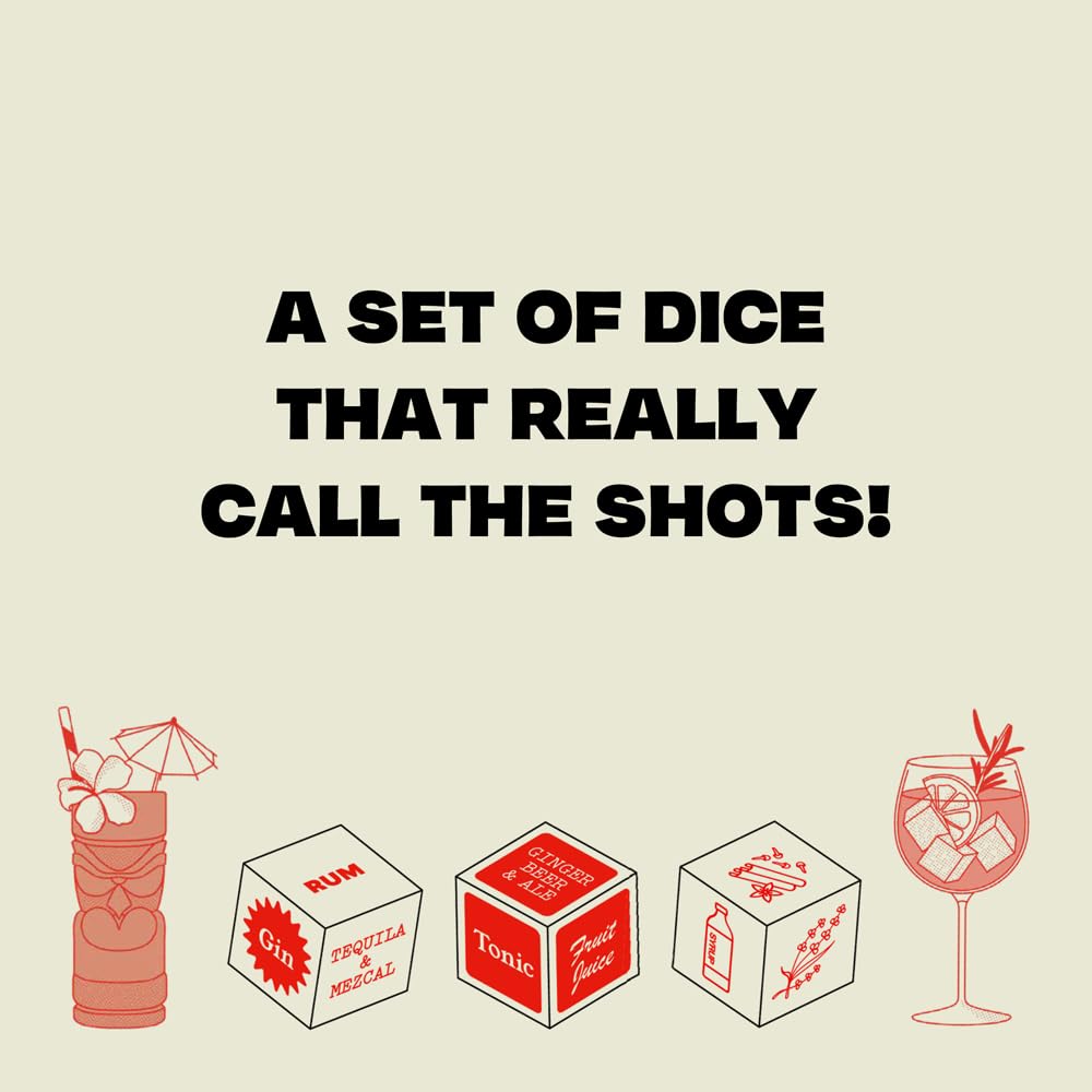Cocktail Dice | Liquors, Mixers, & More | Roll for Over 200 Delicious Drink Combos!