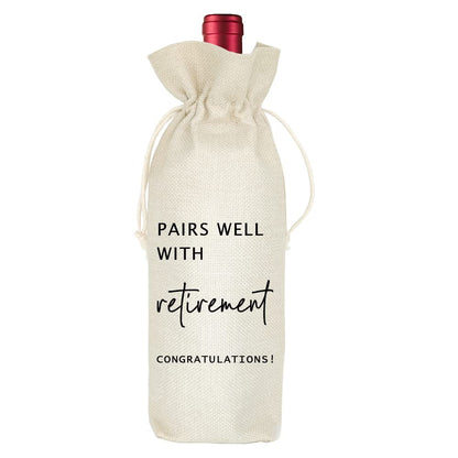 Socive Retirement Wine Bag, Retired Gifts Wine Bags, Pairs Well With Retirement, Gift for Him or Her, Leaving Gift for Colleagues Best Friends Coworkers Boss Nurse Teachers