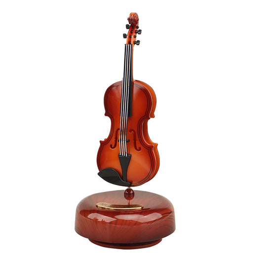 Violin Music Box - Classical Music Box Mini Replica Instrument Crafts Decoration Gift Craft Home Office Ornament