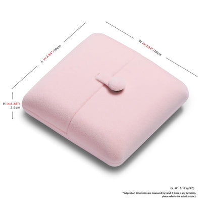 Oirlv Pink Velvet Jewelry Packaging Box Pendant Earrings Display Storage Case Pendant Gift Box