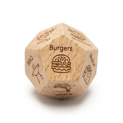 Funny Food Decision Dice – What’s for Dinner Dice, Wooden Dinner Decider for Couples, Date Night Food Dice Game, Unique Gift Idea