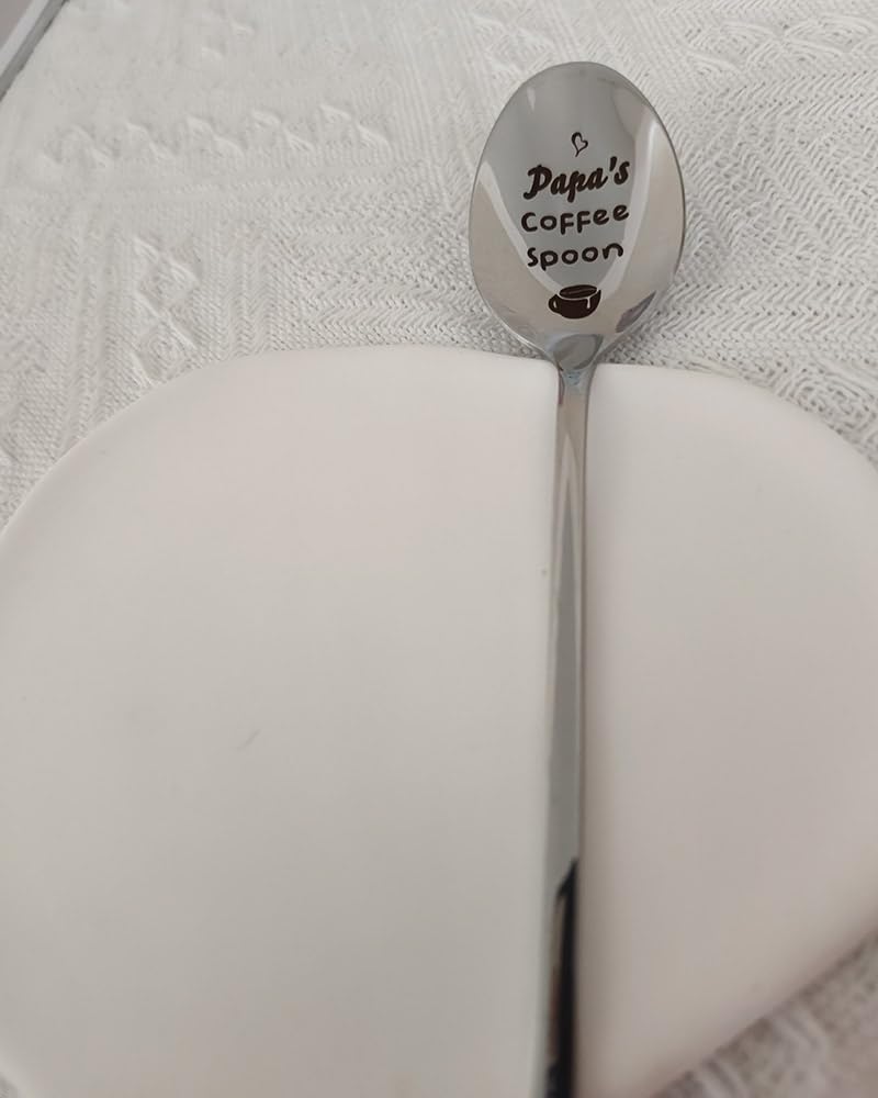 Papa Gift Coffee Spoon from Grandkids Grandchildren Fun Papa's Coffee Spoons for Grandpa Papa Coffee Lover Gifts for Grandfather Fathers Day Granddaddy Gift Engraved Spoon