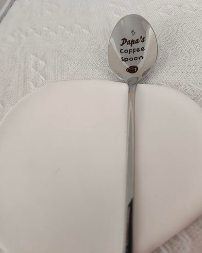 Papa Gift Coffee Spoon from Grandkids Grandchildren Fun Papa's Coffee Spoons for Grandpa Papa Coffee Lover Gifts for Grandfather Fathers Day Granddaddy Gift Engraved Spoon