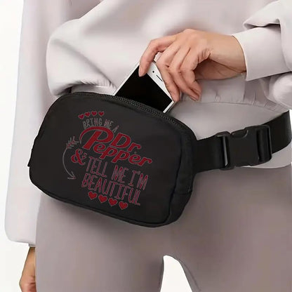 Dr Pepper Mini Crossbody Sling Bag Chest Bag Fanny Pack Running for Men Women Workout Travelling,Minimalist Chest Shoulder Pack,Lightweight Casual Waist Fanny Pack for Travel, Daily Use
