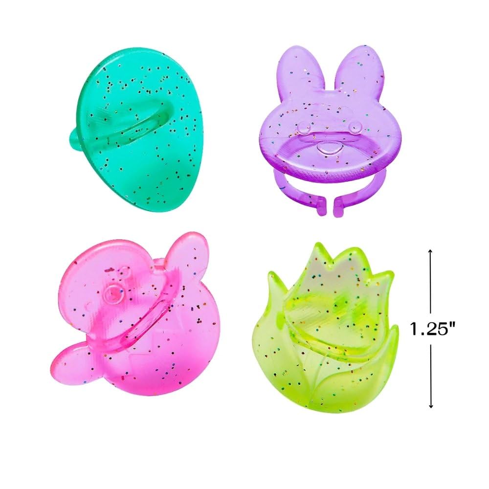 Fun Express Bulk 48 Pieces Easter Glitter Rings