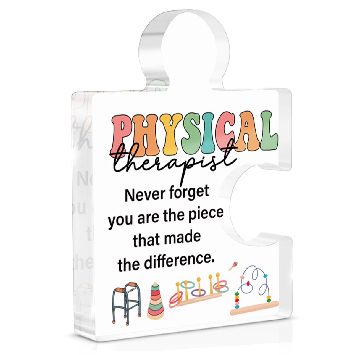 Physical Therapist Gifts for Women, Appreciation Thank You Gifts for Physical Therapy Physiotherapist PT Physio Retirement Christmas Birthday Farewell, Acrylic Puzzle Plaque Sign Office Decor