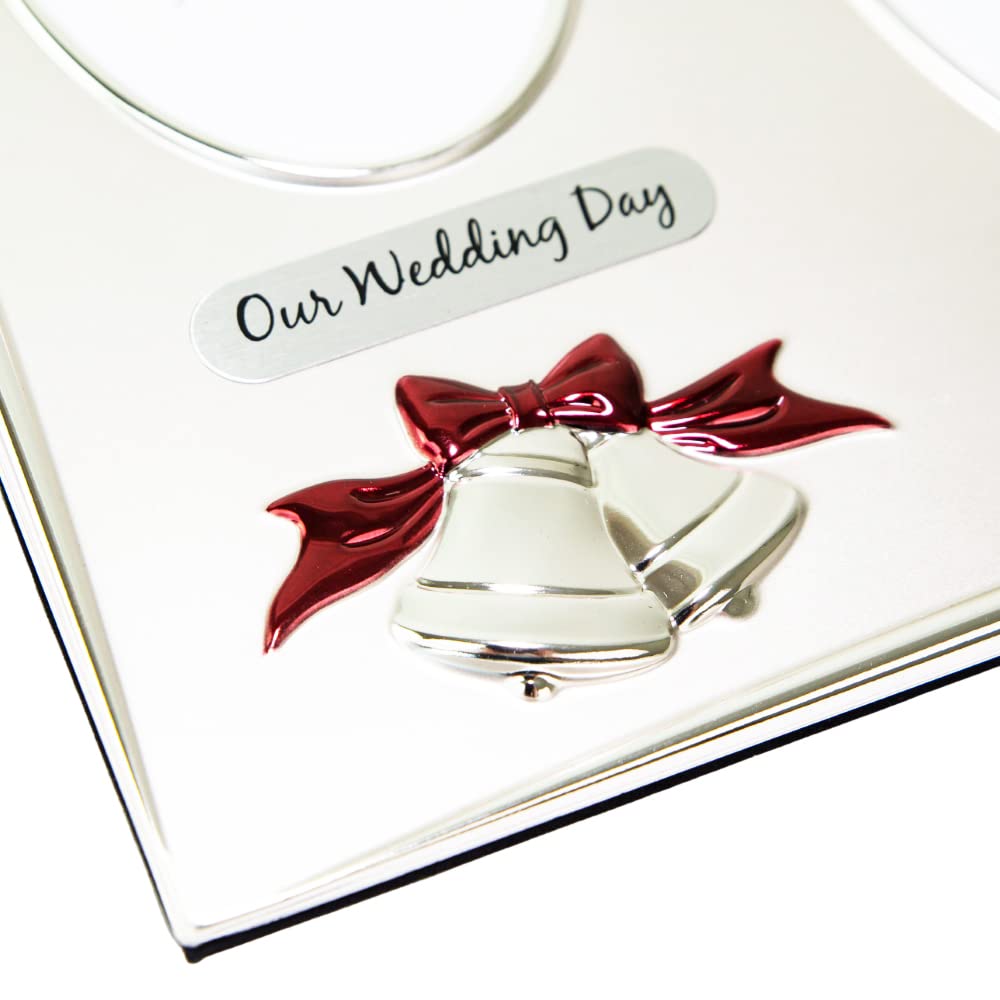 Haysom Interiors Traditional Two Tone Silver Plated 40th Ruby Anniversary Double Picture Frame by Happy Homewares