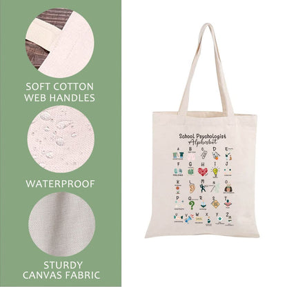 Psychologist Canvas Tote Bag Thank You Gift for Psychologist Psych Shopping Bag Book Bag End of Term Gift