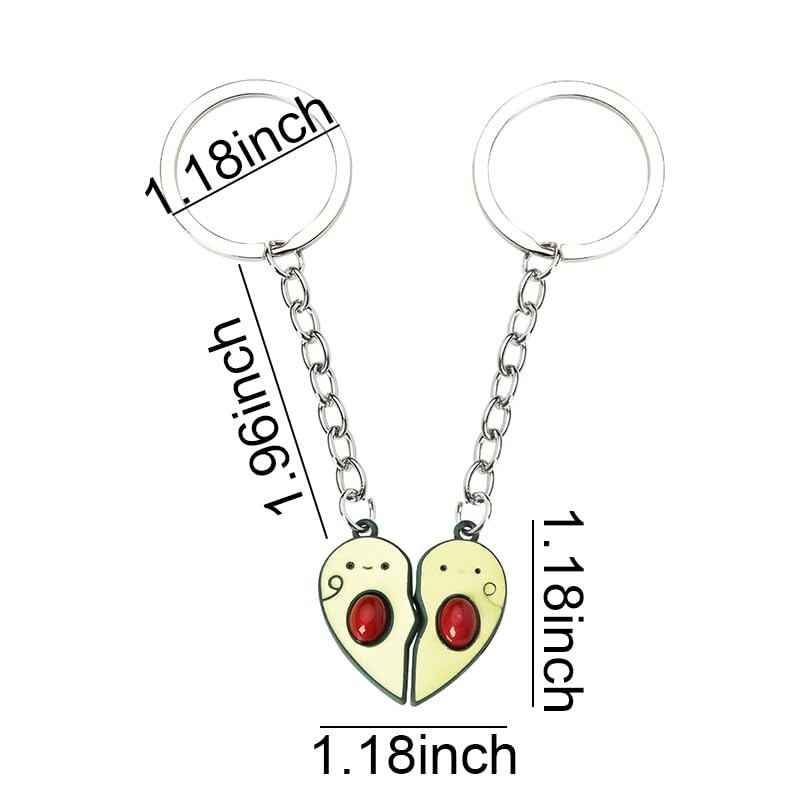 yaozeio Friendship Keychian Gift for Best Friend Bff Couples Avocado Hamburg Keychain for Husband Wife Gifts