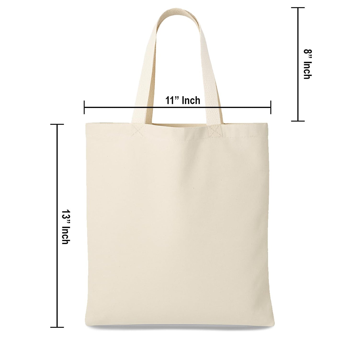 GiftExpress 13 x 11 Inch Pack of 26 Canvas Tote Bag Bulk, Cotton Totes for Embroidery, Crafting Bags, DIY Projects, Bridesmaids Totes, Reusable Grocery Shopping Bags, (26 Pack)