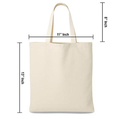 GiftExpress 13 x 11 Inch Pack of 26 Canvas Tote Bag Bulk, Cotton Totes for Embroidery, Crafting Bags, DIY Projects, Bridesmaids Totes, Reusable Grocery Shopping Bags, (26 Pack)