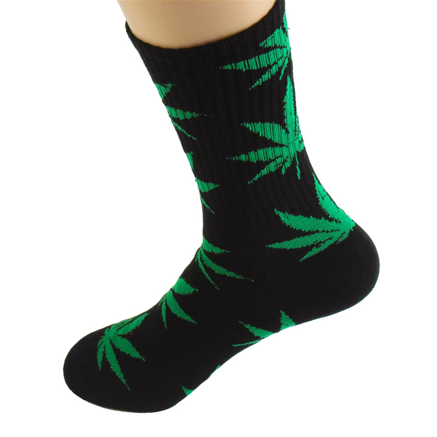 UTTPLL Winter Socks for Men Women Marijuana Weed Leaf Printed Cotton Crew Boot Scoks Maple Leaf Athletic Hiking Socks