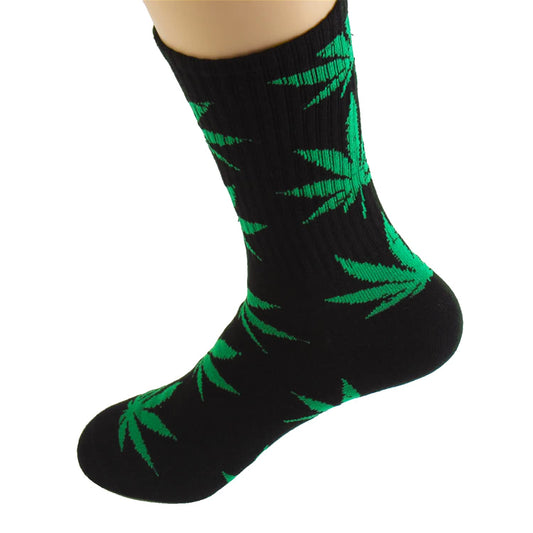 UTTPLL Winter Socks for Men Women Marijuana Weed Leaf Printed Cotton Crew Boot Scoks Maple Leaf Athletic Hiking Socks