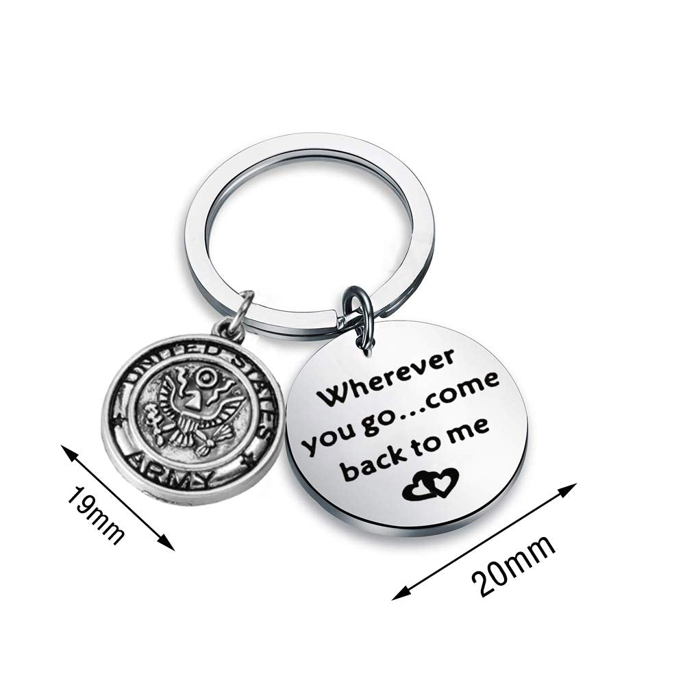 AKTAP Wherever You Go Come Back to Me Graduation Gift Dad Husband Gift Key Ring Deploying Partner Boyfriend Girlfriend