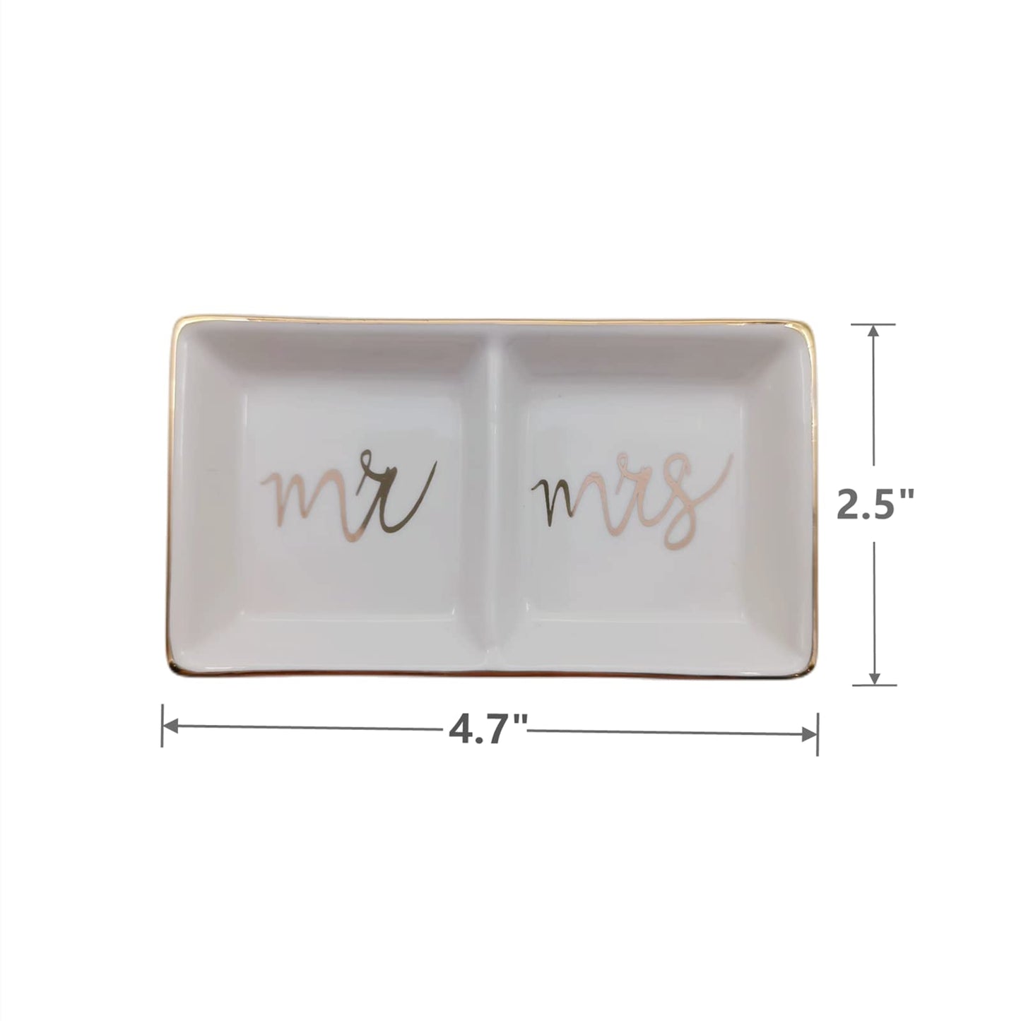 Mr and Mrs Ring Dish Jewelry Dish Ceramic Jewelry Holder Ring Holder for Wedding Engagement Valentine's Day Gift