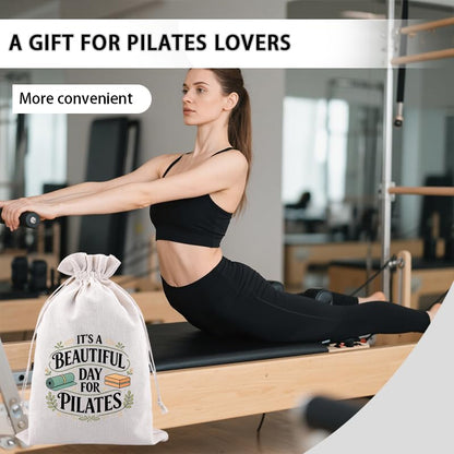 Pilates Lovers Drawstring Bag for Pilates Gifts for Pilate Teacher Instructor Pilates Workout Gym Exercise Gifts Yoga Pilate Gear Storage Pouch Bags 7.8 * 11.8 Inches