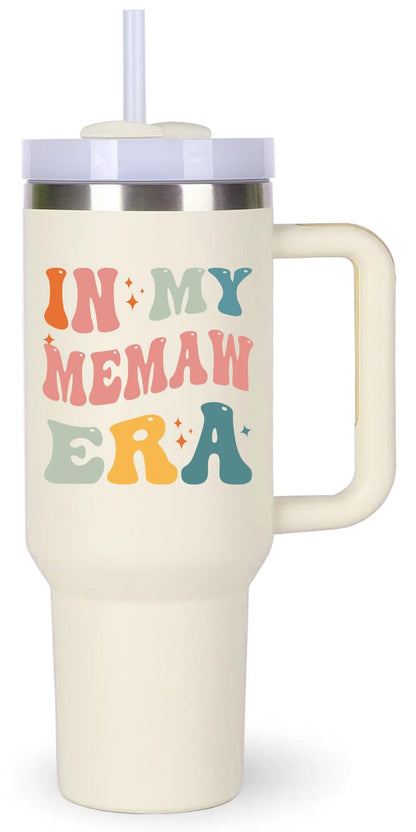 Memaw Cup Tumblers Gifts.40oz In My Memaw Era Tumbler with Handle.Memaw Gift.Memaw Cups.Memaw Tumbler.40oz Birthday Christmas Mothers Day Gifts for Memaw.