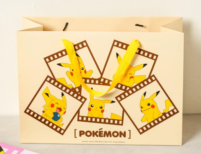 Pikachu 2Count Large Gift Bags for Birthday, Christmas, 14.1 x 10.2 x 5.5inches (Yellow2)