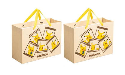 Pikachu 2Count Large Gift Bags for Birthday, Christmas, 14.1 x 10.2 x 5.5inches (Yellow2)