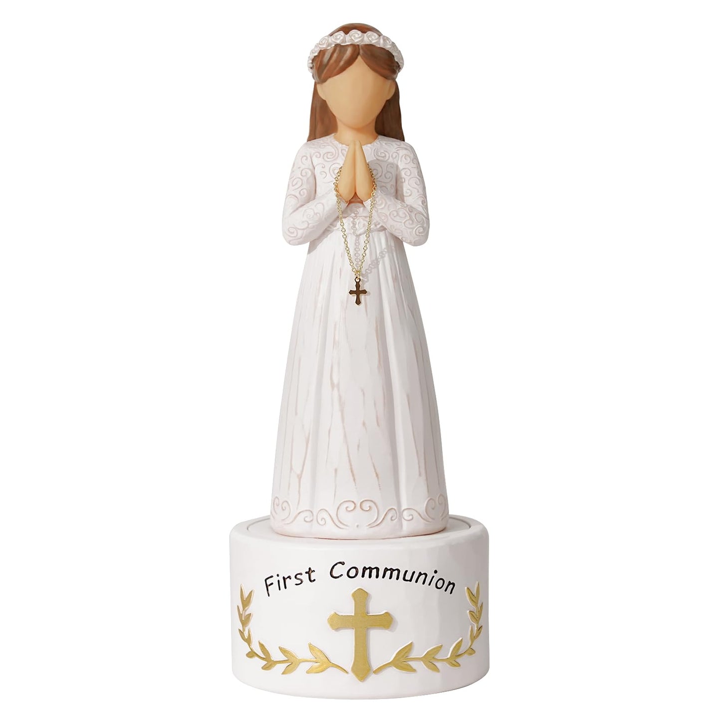 First Communion Gift for Girls—8.3'' First Holy Communion Girl Figurine with Keepsake Box, Thoughtful Catholic Gift for Daughter, Granddaughter, or Goddaughter, Meaningful Christian Present
