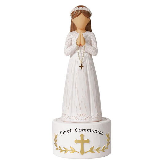 First Communion Gift for Girls—8.3'' First Holy Communion Girl Figurine with Keepsake Box, Thoughtful Catholic Gift for Daughter, Granddaughter, or Goddaughter, Meaningful Christian Present