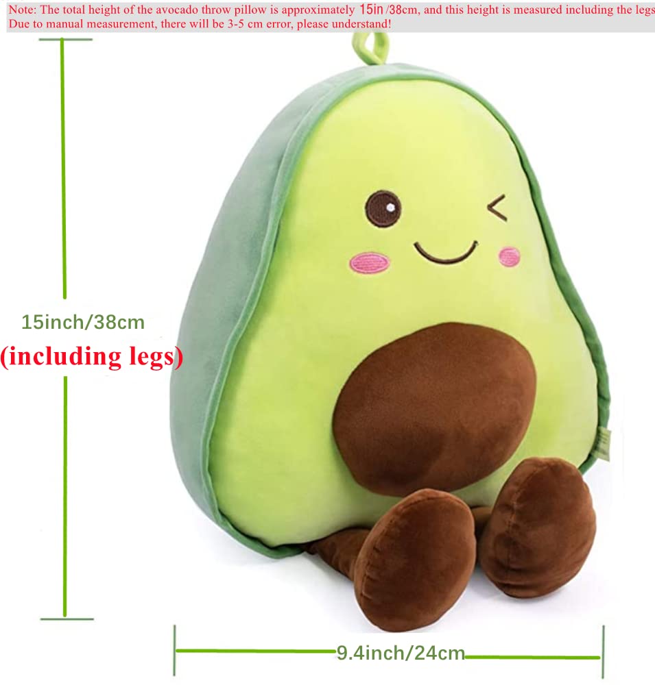 NatureMan 16.5 inch Avocado Plush Toy Pillow Gift, Lovely Fruit Plush Toy Doll, Suitable for Children, Girls, Boys and Holiday Gifts