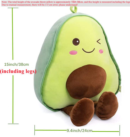 NatureMan 16.5 inch Avocado Plush Toy Pillow Gift, Lovely Fruit Plush Toy Doll, Suitable for Children, Girls, Boys and Holiday Gifts