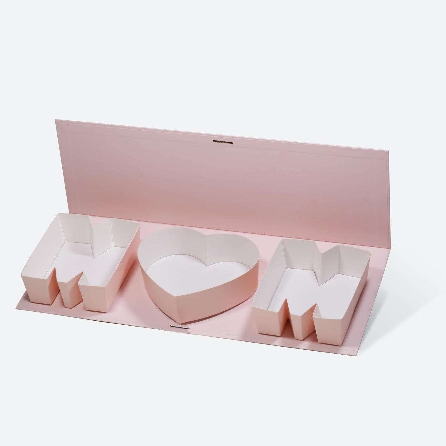 Geoto 17.3"x6"x2" Pink/Red/White Creative Mother's Day Gift Packaging Idea Fillable MOM Letter Shaped Gift Boxes(Pink)