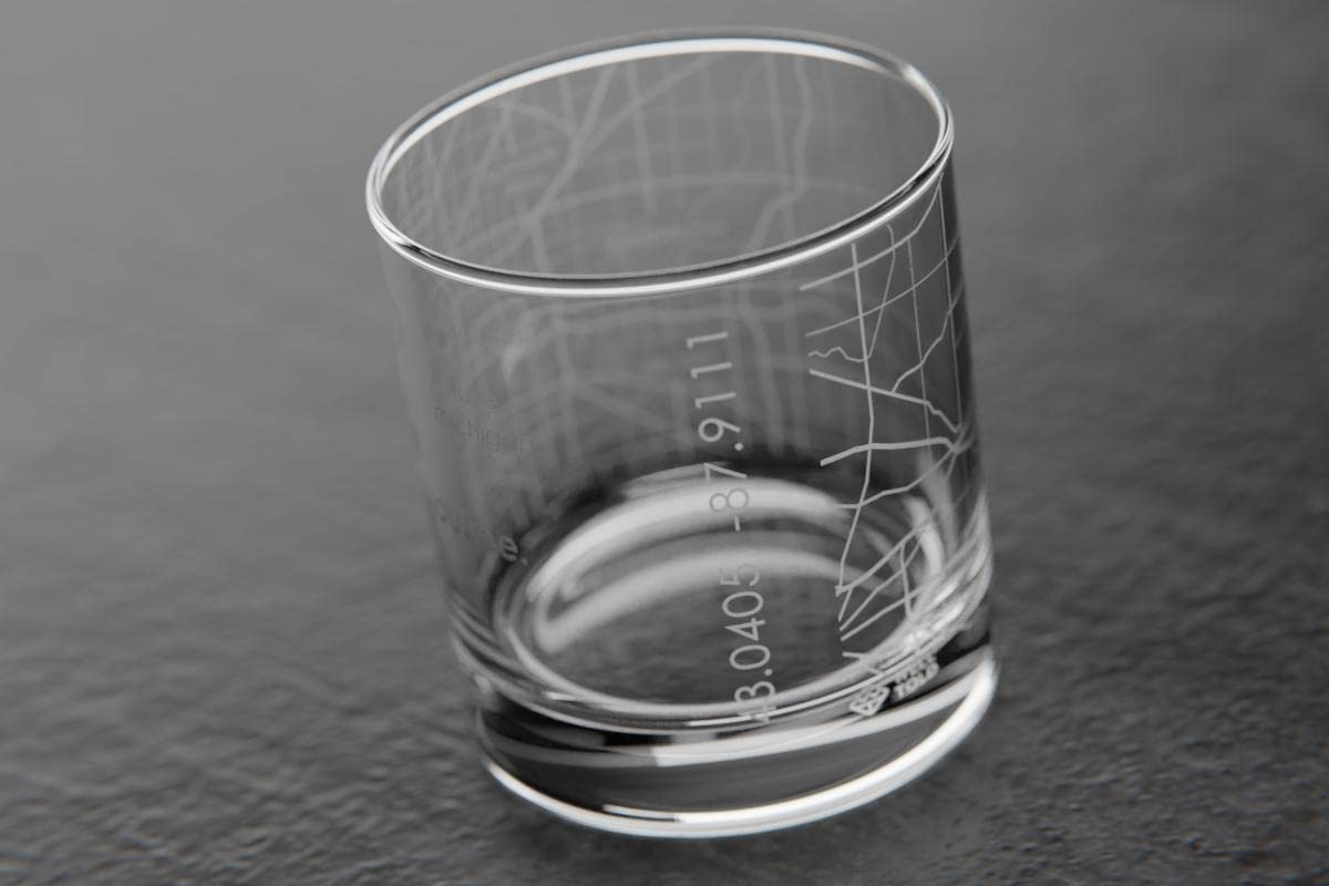 Well Told Engraved Milwaukee Wisconsin Map Rocks Glass, Old Fashioned Whiskey Glass (11 oz, Clear) Etched Whiskey Glass, Gifts For Whiskey Lovers