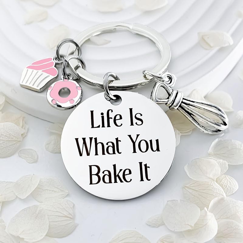 Baking Gift Chef Baker Gifts Christmas Gifts For Baker Baking Lover Keychain Gift Cupcake Keychain Cooking For Pie Culinary Students Cute Baking Thanksgiving Kitchen Presents