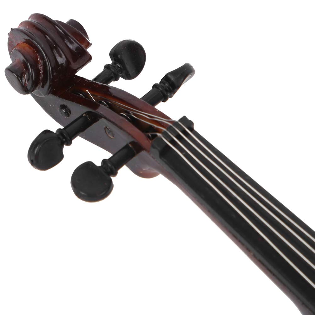 Hand Made Wooden Mini Violin, 7.9in Mini Musical Instrument Model Ornaments With Gift Box - Small Violin Toy for Home Decoration