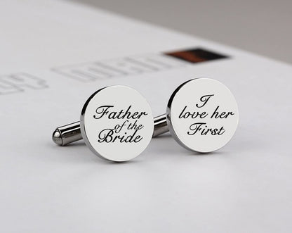 Kooer Custom Personalized Cufflinks & Tie Clip Set Wedding Jewelry Cufflinks Engraved Gifts for Men