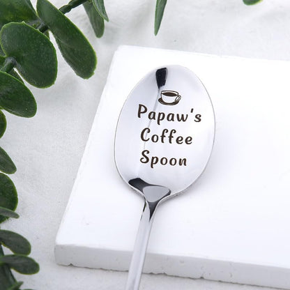 Papaw Fathers Day Gift for Grandpa Papaw Birthday Gifts for Grandpa Grandfather Papaw Coffee Spoon Gifts for Granddad Grandfather Retirement Gifts for Pawpaw Grandpa Tea Spoon Gifts for Tea Lover