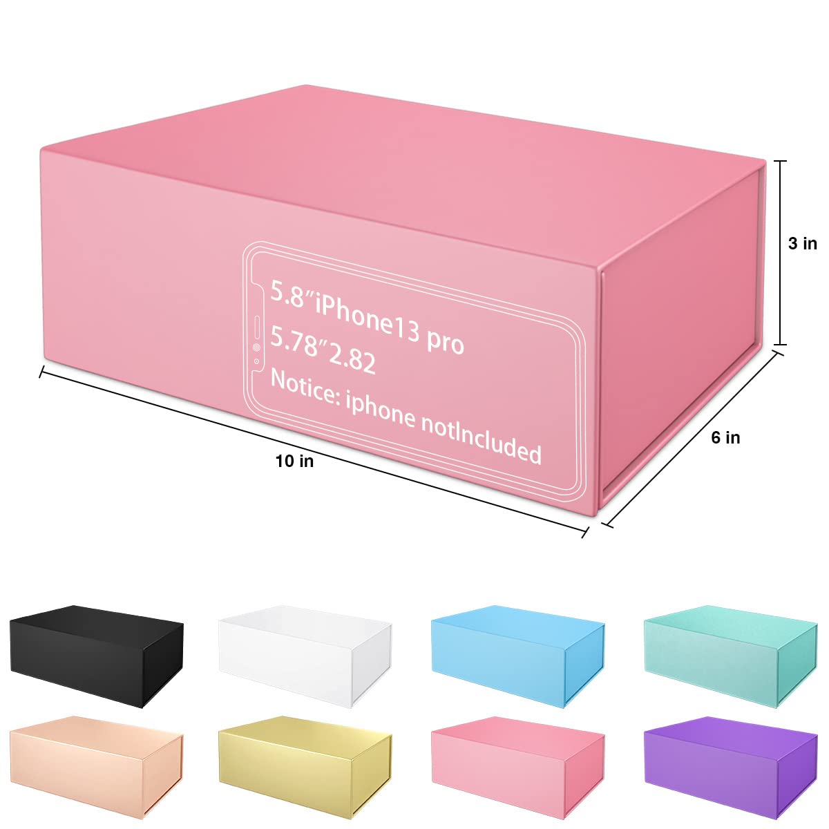 Gift Boxe 10" x 6" x 3" with Magnetic Closure Lid Gift Boxes for Presents,Bridesmaid Gifts Box,Cute Box,Birthday Gift box,Luxury for Gift Packaging, Magnetic Gift Box for Wrapping Gifts (Pink/5PCS)