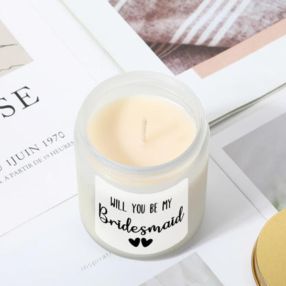LAMIVEENLA Bridesmaid Gifts Scented Candle Lavender - Matron of Honor Gift for Bridesmaids Matron of Honour Proposal Gifts Maid of Honor Proposal Gift Soy Candle 4oz