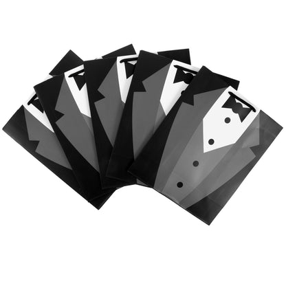 Groomsmen Paper Bags Tuxedo Bags for Wedding Groomsmen Anniversary, 5 Pack Party Favor 19 x 9 x 23cm