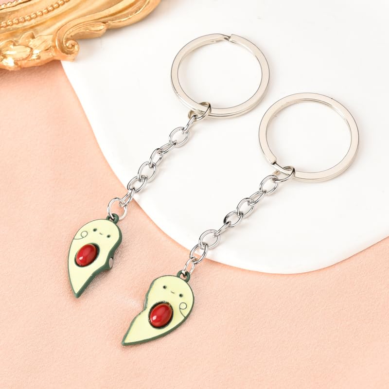 yaozeio Friendship Keychian Gift for Best Friend Bff Couples Avocado Hamburg Keychain for Husband Wife Gifts